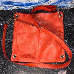 Vintge Hobbo leather polyester color cambel orange/red